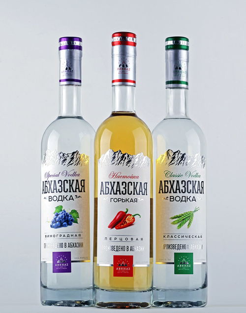 摩尔多瓦Abkhazskaya伏特加酒精饮料玻璃瓶包装设计